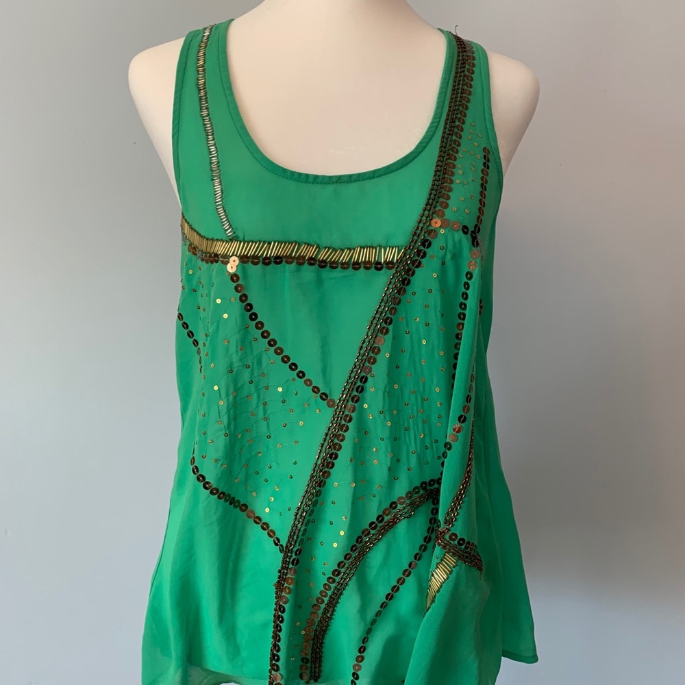 Buckle Black embellished flowy tank NWOT